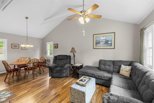 2410 Bruynswick Rd, Wallkill, NY 12589 - living area featuring light wood-type flooring, a chandelier, and a ceiling fan