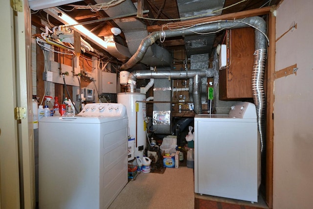 1318 Brooklyn Blvd, Bay Shore, NY 11706 - unfinished basement with water heater, washing machine and clothes dryer, and electric panel