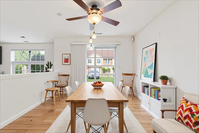 1080 Maggie Rd Unit 12-9, Newburgh, NY 12550 - dining area featuring light wood-style floors, ceiling fan, and baseboards