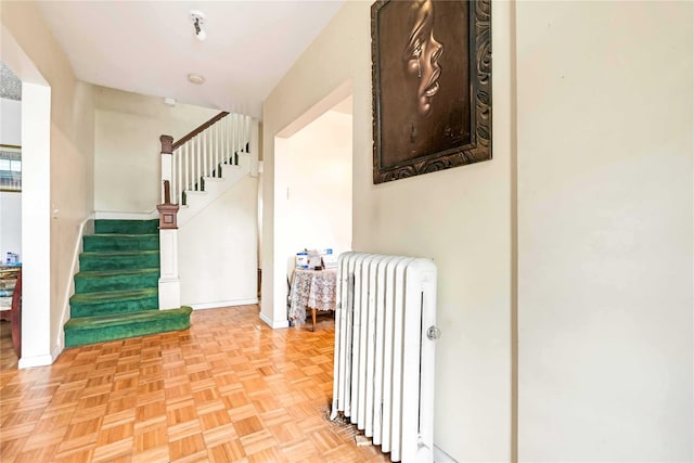 11480 178th Pl, Addisleigh Park, NY 11434 - stairs featuring radiator heating unit and baseboards