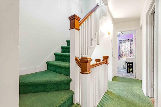 11480 178th Pl, Addisleigh Park, NY 11434 - staircase featuring carpet