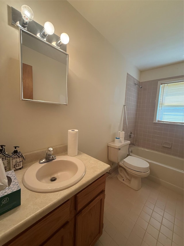 281 Union Ave, New Windsor, NY 12553 - bathroom featuring tile patterned floors, vanity, toilet, and tub / shower combination
