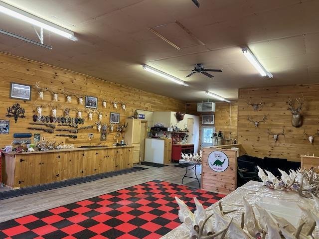 6452 State Route 52, Lake Huntington, NY 12752 - kitchen featuring wooden walls and light wood-style flooring