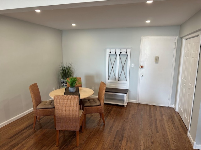 855 E Broadway Unit 3D, Long Beach, NY 11561 - dining space with dark wood finished floors, recessed lighting, and baseboards