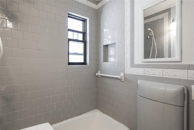 67-09 136th St Unit B, Kew Garden Hills, NY 11367 - full bath featuring tile walls and shower / washtub combination