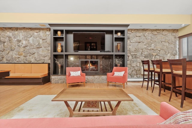 1155 Warburton Ave Unit 4G, Yonkers, NY 10701 - living room featuring wood finished floors and a premium fireplace