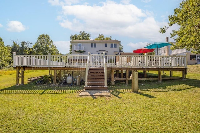 2 Joseph St, West Haverstraw, NY 10993 - rear view of property featuring a deck and a lawn