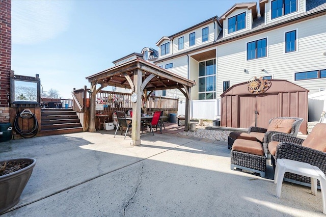 22 Cheshire Rd, Inwood, NY 11096 - view of patio / terrace featuring a gazebo and outdoor dining area