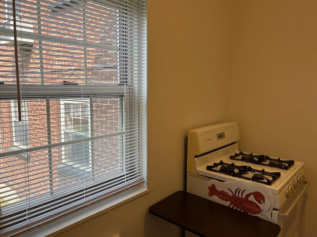 210-12 69th Ave Lower, Lower, Oakland Gardens, NY 11364 - kitchen featuring white range with gas stovetop and healthy amount of natural light