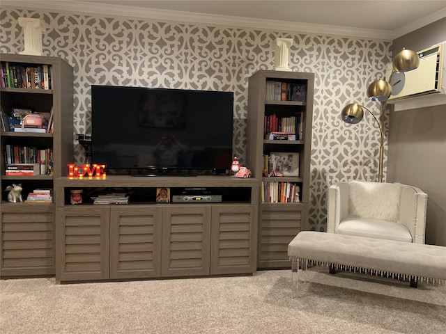1548 Rte 9 Unit 7C, Wappingers Falls, NY 12590 - carpeted living area featuring crown molding