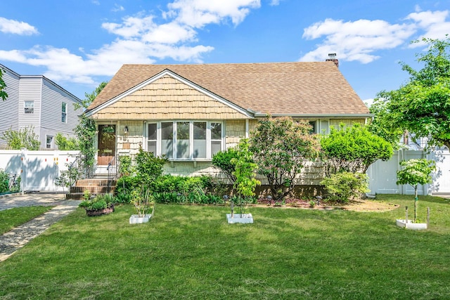 859 Franklin Ave, Valley Stream, NY 11580 - rear view of house featuring a chimney and a shingled roof