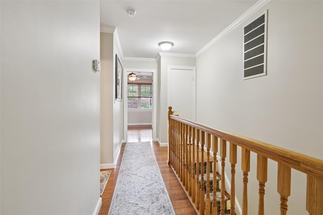 438 Genesee Ct, Suffern, NY 10901 - corridor featuring wood finished floors and crown molding