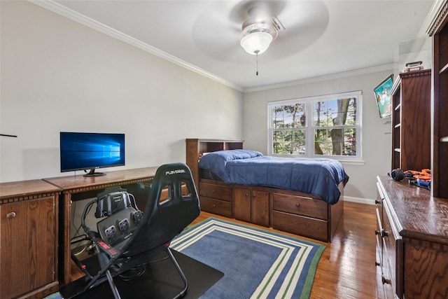 438 Genesee Ct, Suffern, NY 10901 - bedroom featuring wood finished floors, a desk, and crown molding