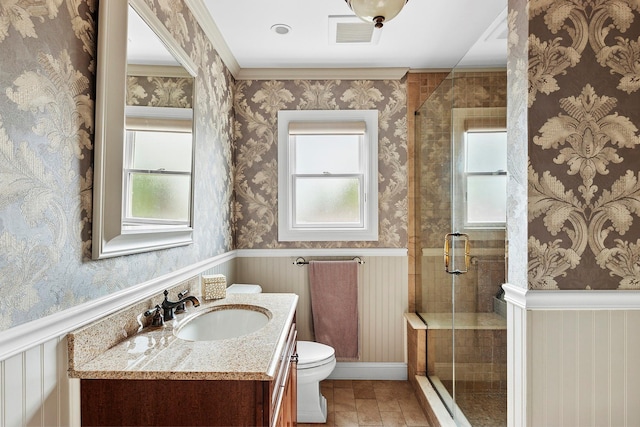 15707 22nd Ave, Whitestone, NY 11357 - bathroom with vanity, toilet, and a stall shower