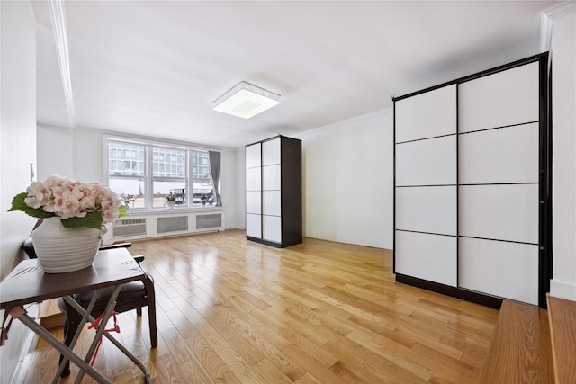134-54 Maple Ave Unit 3W, Flushing, NY 11355 - living area with light wood finished floors and ornamental molding