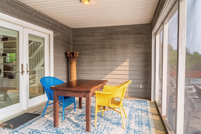 13 W Shore Rd, Kauneonga Lake, NY 12749 - sunroom / solarium featuring french doors and outdoor dining space