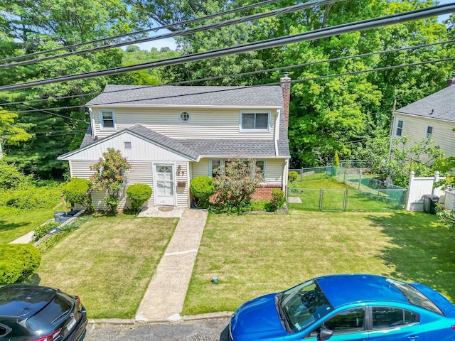 17 Linn Pl, Yonkers, NY 10705 - view of front facade with a chimney