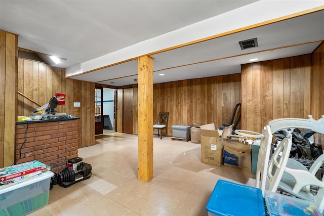 69 Wickham Dr, Warwick, NY 10990 - finished below grade area with wooden walls and tile patterned floors