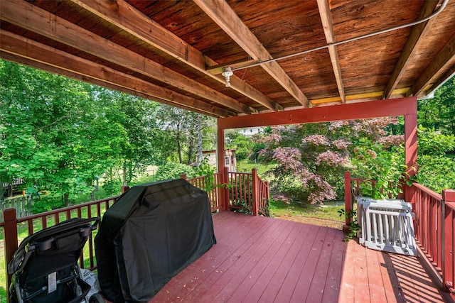 69 Wickham Dr, Warwick, NY 10990 - deck featuring a grill and view of scattered trees
