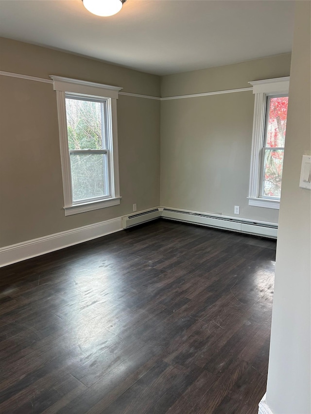 11 Fox Holw, Hillburn, NY 10931 - empty room with dark wood-style floors and a baseboard radiator