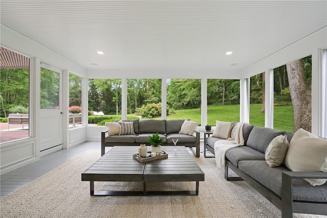 792-820 Old Post Rd, Bedford, NY 10506 - sunroom featuring plenty of natural light and an outdoor living space
