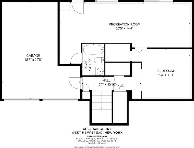 446 Joan Ct, West Hempstead, NY 11552 - view of property floor plan