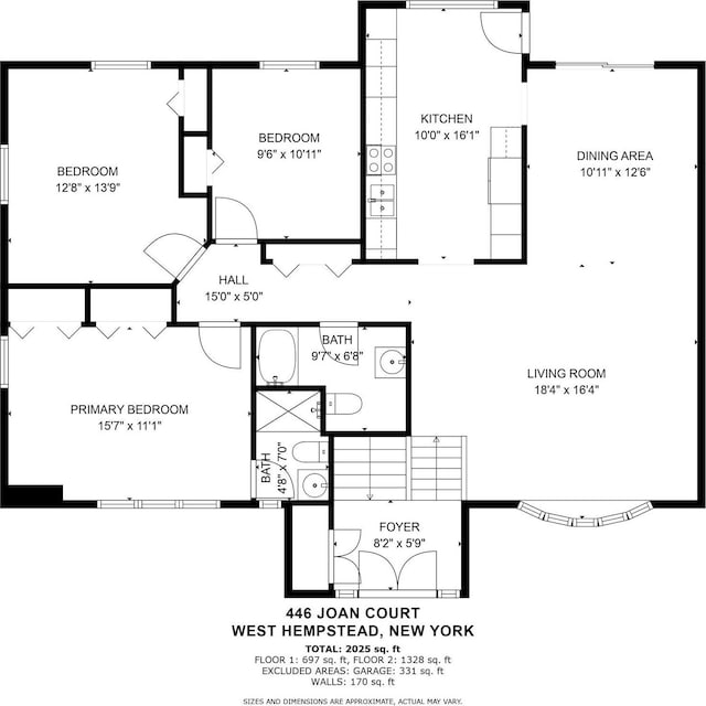 446 Joan Ct, West Hempstead, NY 11552 - view of floor plan / room layout