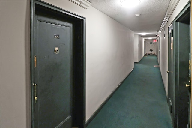 2105 Wallace Ave Unit 4A, Bronx, NY 10462 - hallway with a textured ceiling and dark carpet