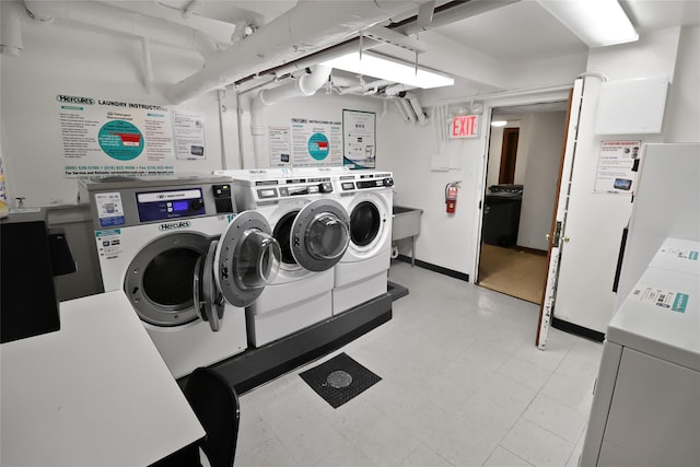 2105 Wallace Ave Unit 4A, Bronx, NY 10462 - communal laundry room with separate washer and dryer and light floors