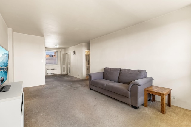 61-15 97th St Unit 8M, Rego Park, NY 11374 - living area featuring radiator and light colored carpet