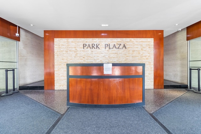 61-15 97th St Unit 8M, Rego Park, NY 11374 - reception with a fireplace and recessed lighting