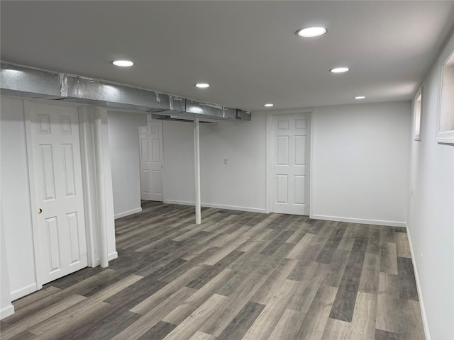 1251 Udall Rd, Bay Shore, NY 11706 - finished basement featuring wood finished floors, baseboards, and recessed lighting