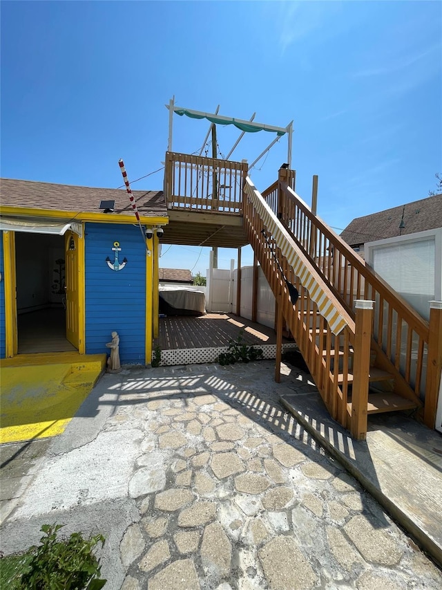 57 Pennyfield Cp, Bronx, NY 10465 - view of patio with stairway