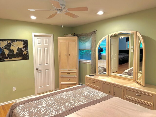 7 S Van Dyke Ave, Airmont, NY 10901 - bedroom featuring recessed lighting, a ceiling fan, and wood finished floors