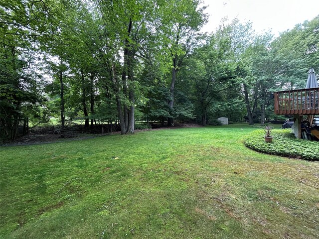 7 S Van Dyke Ave, Airmont, NY 10901 - view of grassy yard featuring a wooden deck