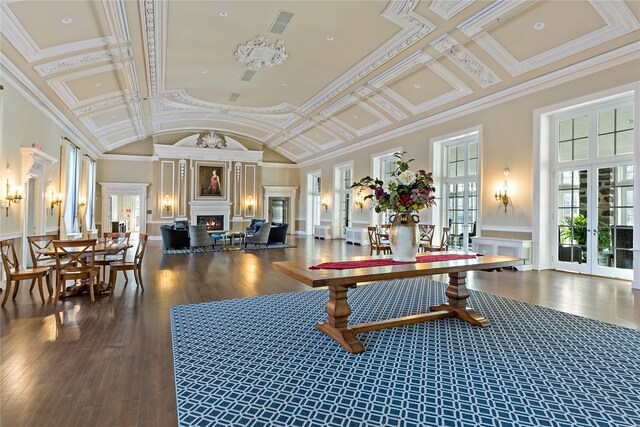 341 Furnace Dock Rd Unit 30, Cortlandt Manor, NY 10567 - community lobby featuring coffered ceiling, crown molding, and high vaulted ceiling