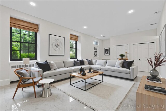 341 Furnace Dock Rd Unit 30, Cortlandt Manor, NY 10567 - living room with radiator and recessed lighting