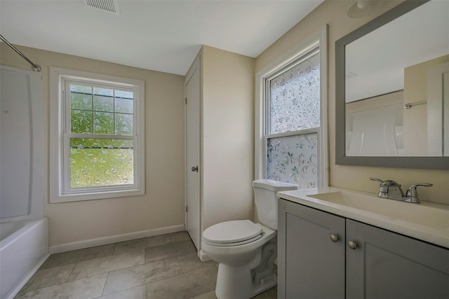 506 Raynor Ave, Riverhead, NY 11901 - full bathroom with vanity, baseboards, toilet, and shower / washtub combination