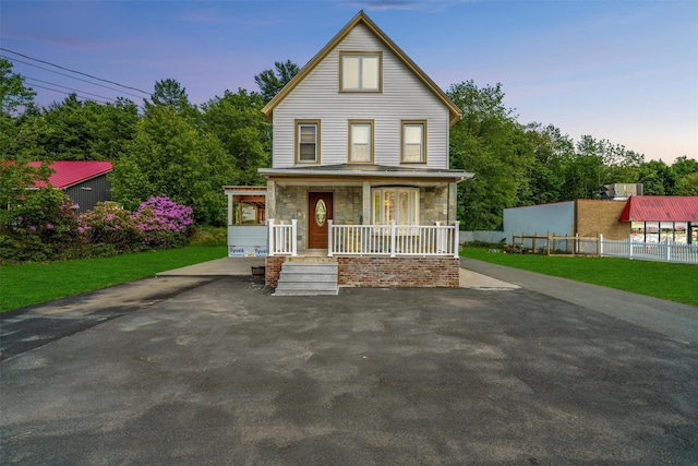31 Forestburgh Rd, Monticello, NY 12701 - view of front of home featuring covered porch and stone siding