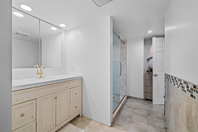31 Forestburgh Rd, Monticello, NY 12701 - bathroom with vanity, a shower stall, and recessed lighting