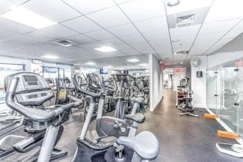 12-08 Robin Ln Unit 11-L, Bayside, NY 11360 - gym with a paneled ceiling