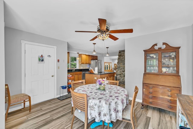 65 Oxford Springs Rd, Chester, NY 10918 - dining area featuring light wood finished floors and ceiling fan