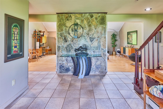 99 Dietz Rd, Jeffersonville, NY 12748 - tiled foyer entrance with baseboards and recessed lighting