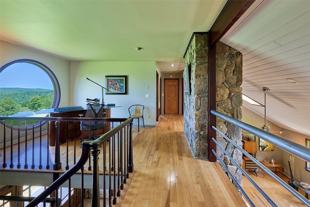 99 Dietz Rd, Jeffersonville, NY 12748 - hallway featuring an upstairs landing and light wood-style flooring