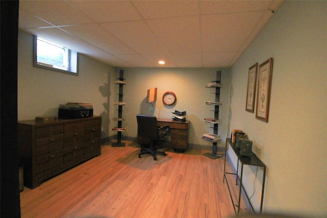 99 Dietz Rd, Jeffersonville, NY 12748 - home office with wood finished floors and a paneled ceiling