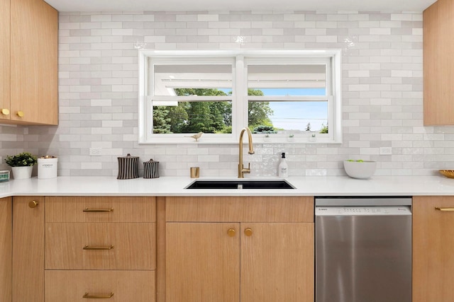 2000 Beebe Dr, Cutchogue, NY 11935 - kitchen featuring dishwasher, tasteful backsplash, and light countertops