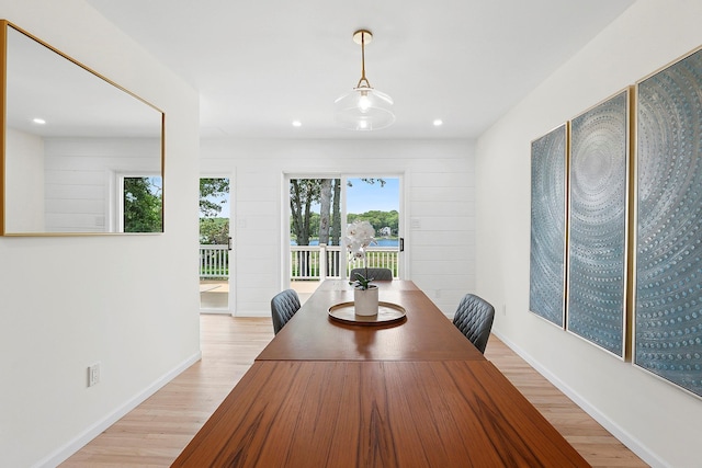 2000 Beebe Dr, Cutchogue, NY 11935 - dining room with light wood-type flooring and recessed lighting