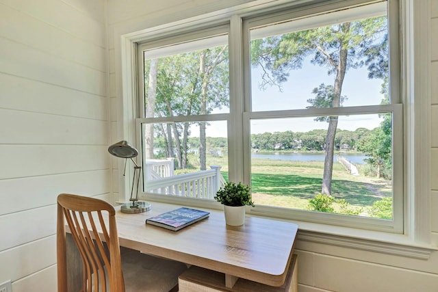 2000 Beebe Dr, Cutchogue, NY 11935 - dining space with a water view and healthy amount of natural light