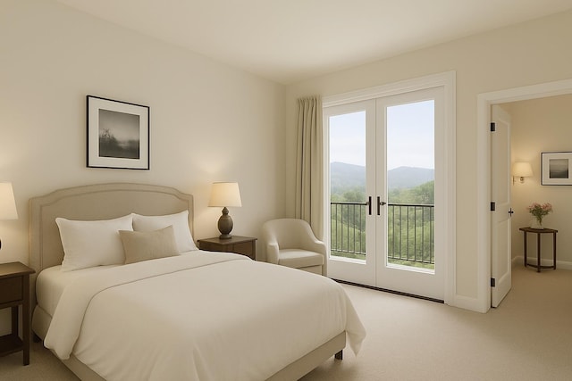 8 Newburgh Rd, Patterson, NY 12563 - bedroom with access to exterior, french doors, light colored carpet, and baseboards