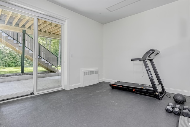 21 Dale Rd, Monsey, NY 10952 - workout room featuring baseboards and radiator